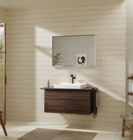 Столешница Hansgrohe Xelu Q 98х55 см с вырезом под раковину 60 см ДСП темный орех 54110630