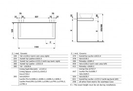 Столешница Laufen Case 1191х520х80 мм без выреза МДФ светлый дуб H4051400755191