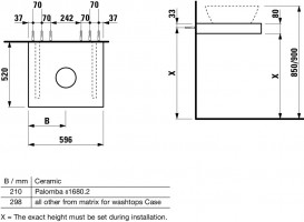 Стільниця Laufen Case 596х520х80 мм із вирізом МДФ світлий дуб H4051110755191
