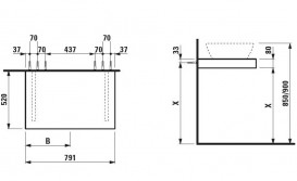 Стільниця Laufen Case 791х520х80 мм без вирізу МДФ світлий дуб H4051200755191