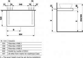 Столешница Laufen Case 894х520х80 мм без выреза МДФ светлый дуб H4051300755191