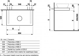 Столешница Laufen Case 894х520х80 мм с вырезом МДФ белый матовый H4051310754631