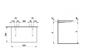 Столешница Laufen Space без выреза 87х52 см HPL белый матовый H4109501601001