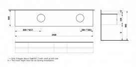 Стільниця Laufen IL Bagno Alessi One 240х50 см з вирізом праворуч та зліва шпон волоський горіх H4246140976301