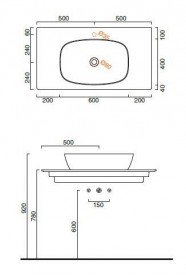 Столешница под раковину Catalano Green Lux керамическая без отверстия для смесителя 100х54 см белая 1PC10C200