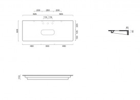 Столешница под раковину Catalano Horizon 125 см керамика белый матовый 1PC12550BM