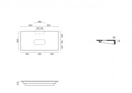 Столешница под раковину Catalano Horizon 100 см керамика черный матовый 1PC10050NS
