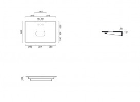 Столешница под раковину Catalano Horizon 75 см керамика черный матовый 1PC7550NS