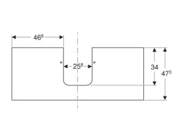 Столешница под раковину Geberit One 119х47,3 см вырез в центре керамогранит белый мрамор 505.105.00.1
