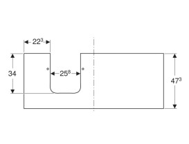 Столешница под раковину Geberit One 119х47,3 см вырез слева керамогранит черный мрамор 505.125.00.2