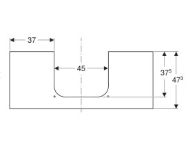 Столешница под раковину Geberit One 119х47,3 см вырез в центре керамогранит белый мрамор 505.115.00.1