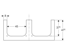 Столешница под раковину Geberit One 119х47,3 см вырез слева и справа керамогранит белый мрамор 505.165.00.1