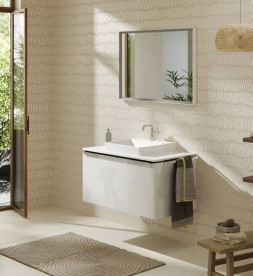 Столешница Hansgrohe Xelu Q 98х55 см с вырезом под раковину 50 см ДСП белый глянцевый 54095050