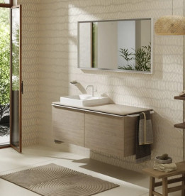 Стільниця Hansgrohe Xelu Q 136х55 см виріз зліва під раковину 50 см ДСП натуральний дуб 54097230