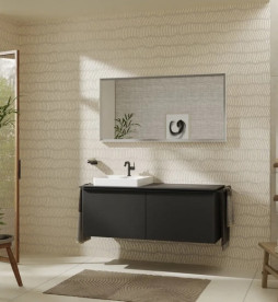 Столешница Hansgrohe Xelu Q 136х55 см вырез слева под раковину 50 см ДСП матовый серый 54097910