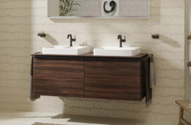 Столешница Hansgrohe Xelu Q 136х55 см с 2 вырезами под раковину 50 см ДСП натуральный дуб 54099230
