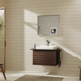 Столешница Hansgrohe Xelu Q 78х55 см с вырезом под раковину 60 см ДСП темный орех 54109630