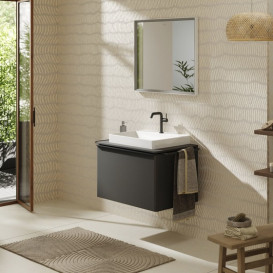 Стільниця Hansgrohe Xelu Q 78х55 см з вирізом під раковину 60 см ДСП матовий сірий 54109910
