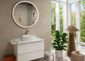 Столешница под раковину Hansgrohe Xelu Q 78х55 см с вырезом ДСП белый глянцевый 54113050