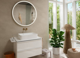 Столешница под раковину Hansgrohe Xelu Q 78х55 см с вырезом ДСП белый глянцевый 54113050