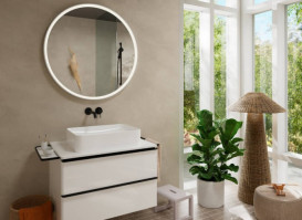 Столешница под раковину Hansgrohe Xelu Q 78х55 см с вырезом ДСП белый глянцевый 54113050