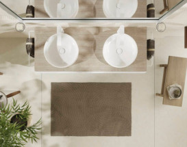 Столешница под раковину Hansgrohe Xelu Q 136х55 см с 2 вырезами ДСП натуральный дуб 54118230