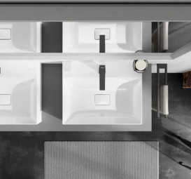 Столешница под раковину Hansgrohe Xevolos E 137х55 с 2 вырезами МДФ cланцево-серый матовый 54207760