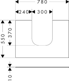 Стільниця під раковину Hansgrohe Xevolos E 78х55 з вирізом по центру МДФ сланцево-сірий матовий 54208760
