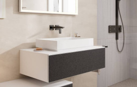 Стільниця під раковину Hansgrohe Xevolos E 98х55 з вирізом у центрі МДФ матовий білий 54329700