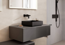 Стільниця під раковину Hansgrohe Xevolos E 98х55 з вирізом по центру МДФ cланцево-сірий матовий 54329760