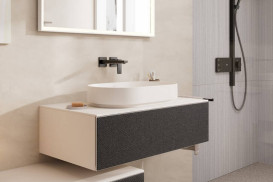 Столешница под раковину Hansgrohe Xevolos E 98х55 с вырезом по центру МДФ песочный матовый бежевый 54329780