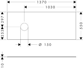 Стільниця під раковину Hansgrohe Xevolos E 137х55 з вирізом зліва МДФ пісочний матовий бежевий 54333780