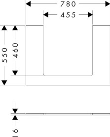 Столешница под раковину Hansgrohe Xilesa E 78х55 с вырезом по центру ДСП матовый белый 54269700