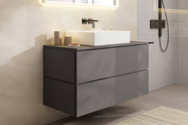 Столешница под раковину Hansgrohe Xilesa E 118х55 с вырезом по центру ДСП сланцево-серый матовый 54271760