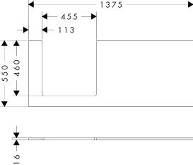 Стільниця під раковину Hansgrohe Xilesa E 137,5х55 виріз зліва ДСП сланцево-сірий матовий 54272760