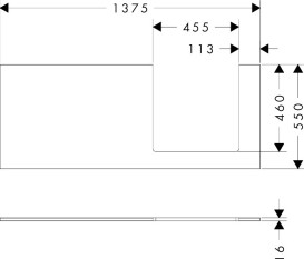Столешница под раковину Hansgrohe Xilesa E 137,5х55 вырез справа ДСП дуб кашемир 54273550