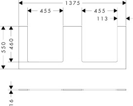 Столешница под раковину Hansgrohe Xilesa E 137,5х55 с 2 вырезами ДСП дуб кашемир 54274550