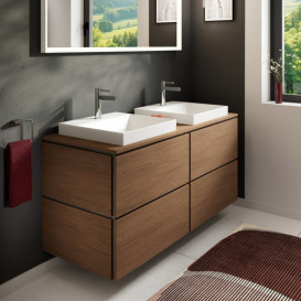 Столешница под раковину Hansgrohe Xilesa E 137,5х55 с 2 вырезами ДСП дуб кашемир 54274550