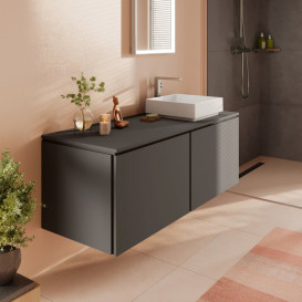 Столешница под раковину Hansgrohe Xilesa E 137,5х55 вырез справа ДСП сланцево-серый матовый 54279760