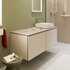 Столешница под раковину Hansgrohe Xilesa E 137,5х55 вырез справа ДСП песочно-бежевый матовый 54279780