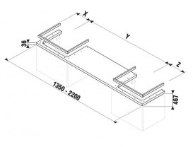 Стільниця під раковину Jika Cubito 135-220 см з двома вирізами дуб H46J4240145191