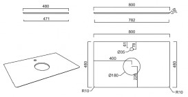 Стільниця під раковину Kerama Marazzi Plaza Classic 80 см Монте Тіберіо натуральний PL1.SG507100R\80