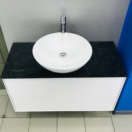 Столешница под раковину Kerama Marazzi Plaza Classic 120 см Риальто темный серый лаппатированный PL1.VT93\120