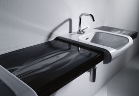 Столешница под раковину Kerasan Inka керамическая 22х35,5 см черный глянцевый 341604