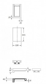 Столешница под раковину Kerasan Inka керамическая 22х35,5 см черный матовый 341631