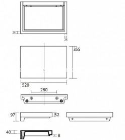 Столешница под раковину Kerasan Inka керамическая 52х35,5 см декор 1 341833