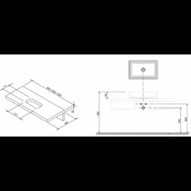 Столешница под раковину Ravak L 100 МДФ шпон белый глянец X000000831