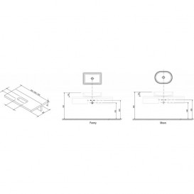Столешница под раковину Ravak L 100 МДФ шпон орех X000000837
