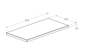 Стільниця під раковину Roca Kwadro 80 см МДФ білий глянсовий A857964806