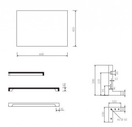 Столешница под раковину в ванную комнату Marmorin Zoya 600 литой камень белый P_P_552_04_0600